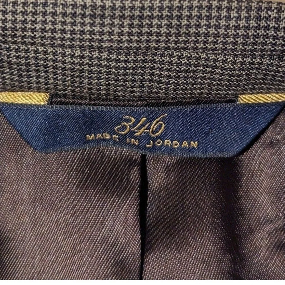 Brooks Brothers 346 Mens Brown Micro Check Wool Stretch Blazer Sport Coat 44 LG